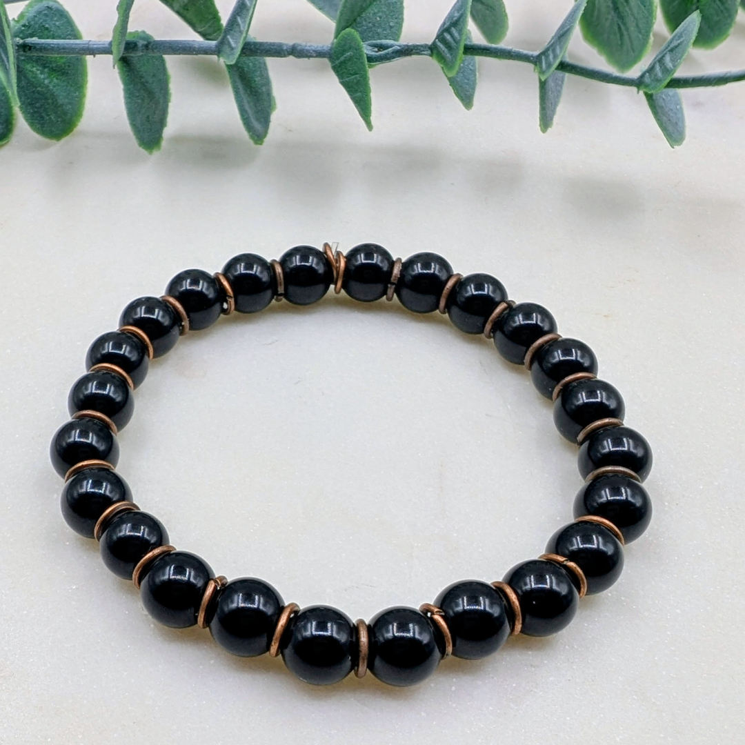 onyx edelsteen armband