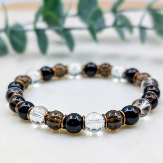 rookkwarts edelsteen armband